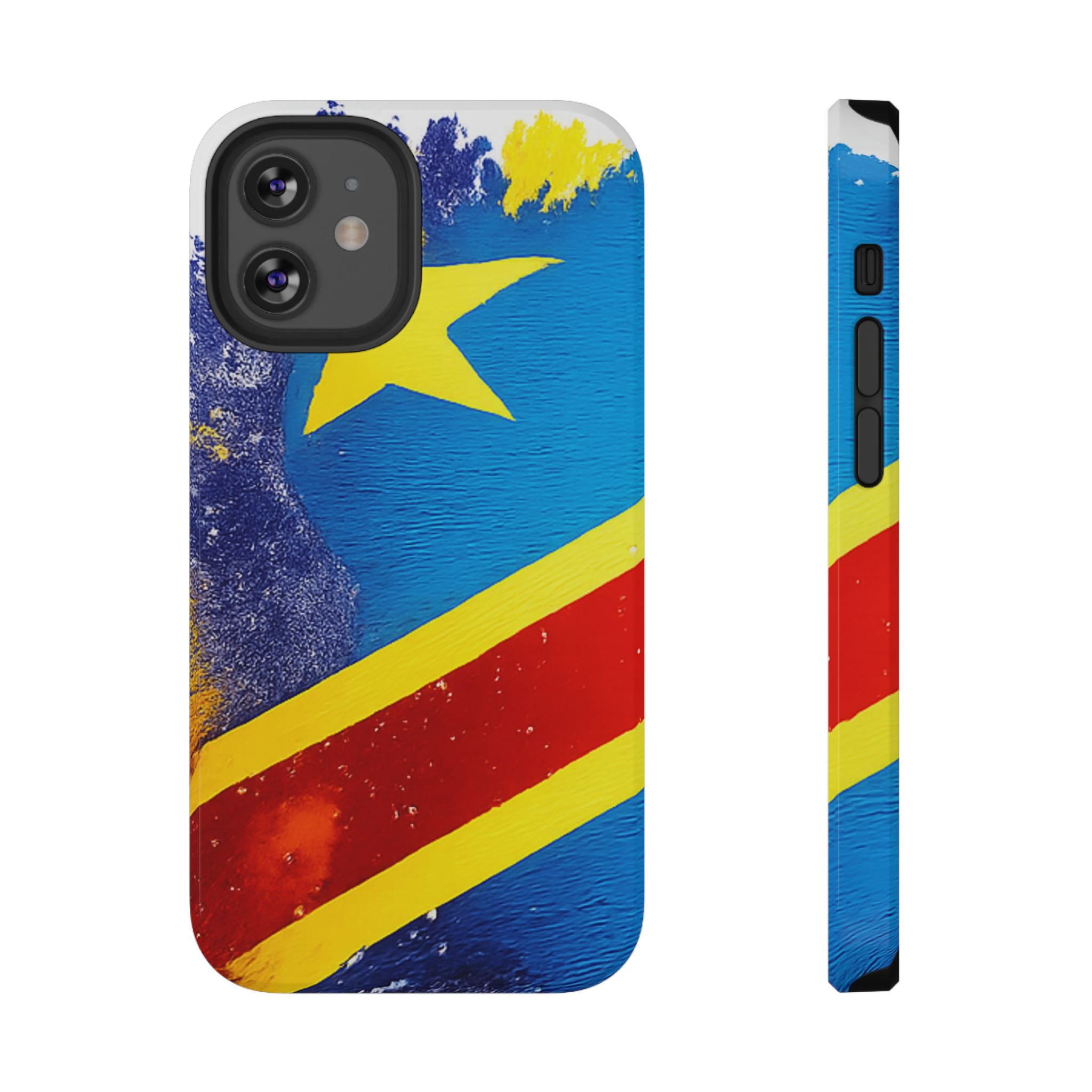 Étui de téléphone drapeau de la République démocratique du Congo | Étui résistant aux chocs