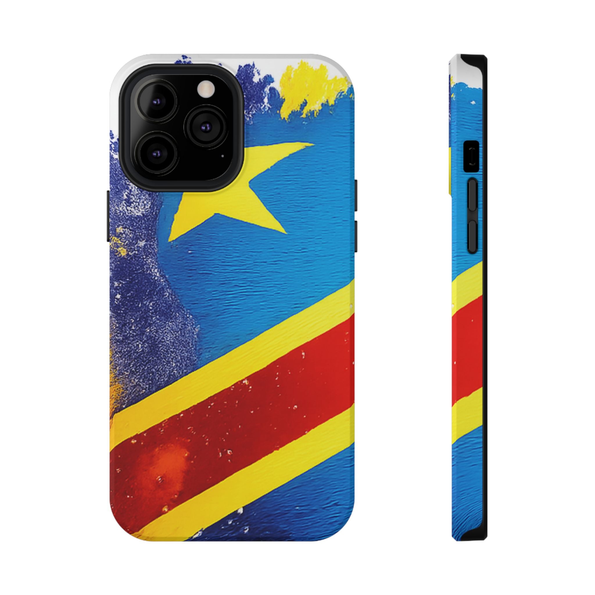 Étui de téléphone drapeau de la République démocratique du Congo | Étui résistant aux chocs