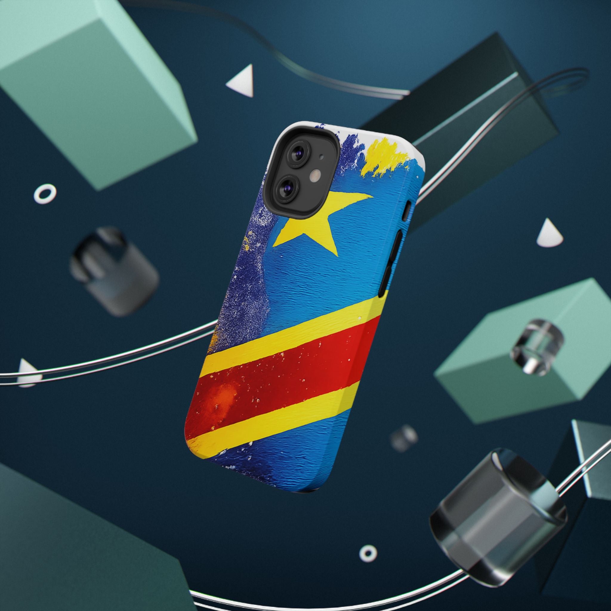 Étui de téléphone drapeau de la République démocratique du Congo | Étui résistant aux chocs