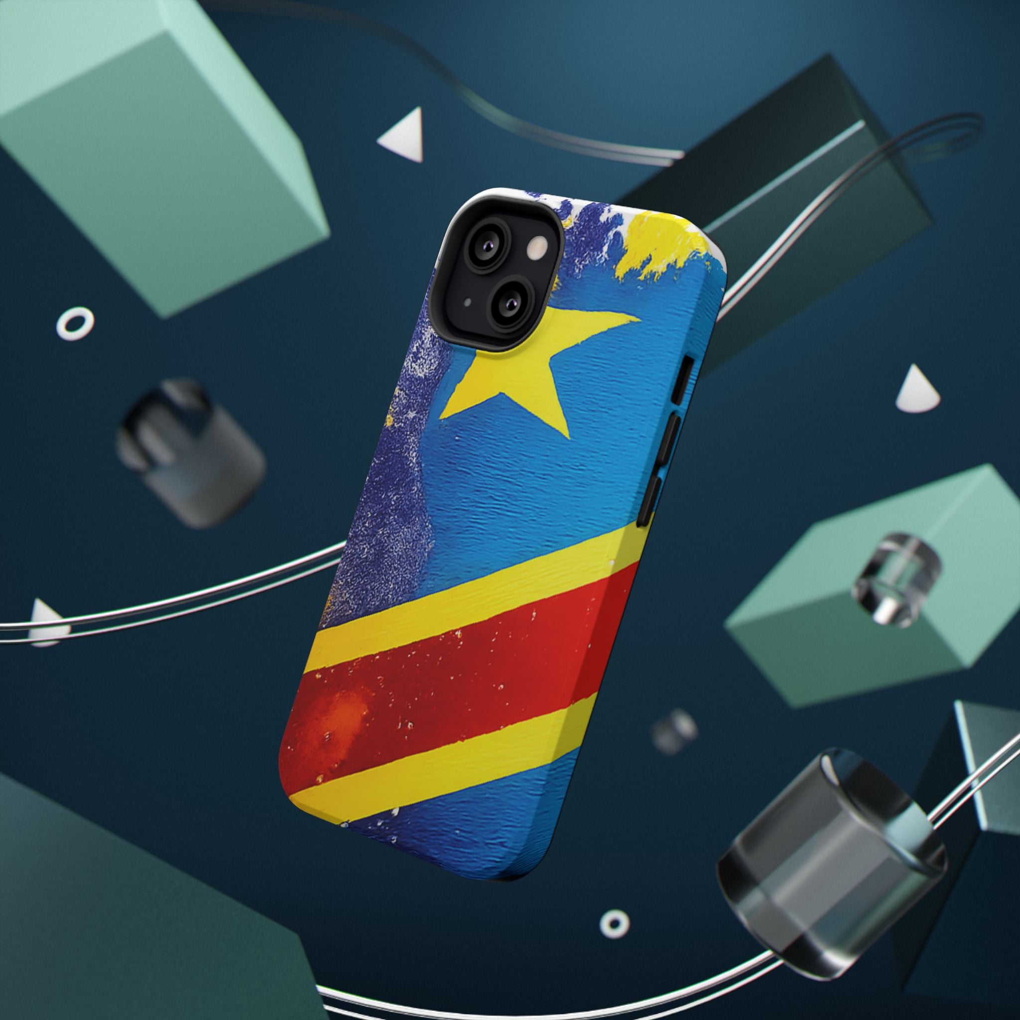 Étui de téléphone drapeau de la République démocratique du Congo | Étui résistant aux chocs