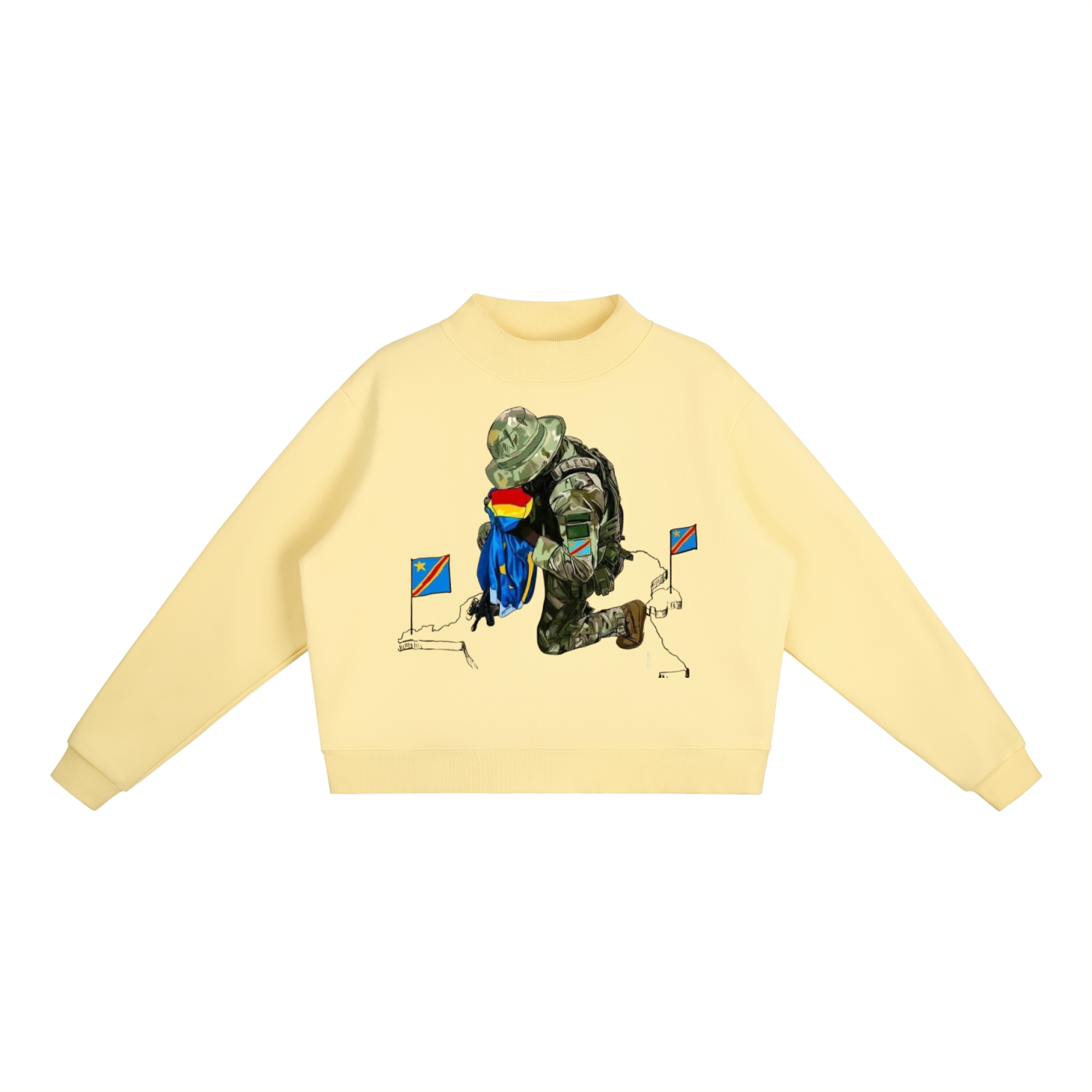 Essential Fleece Mock-Neck Crew Sweatshirt