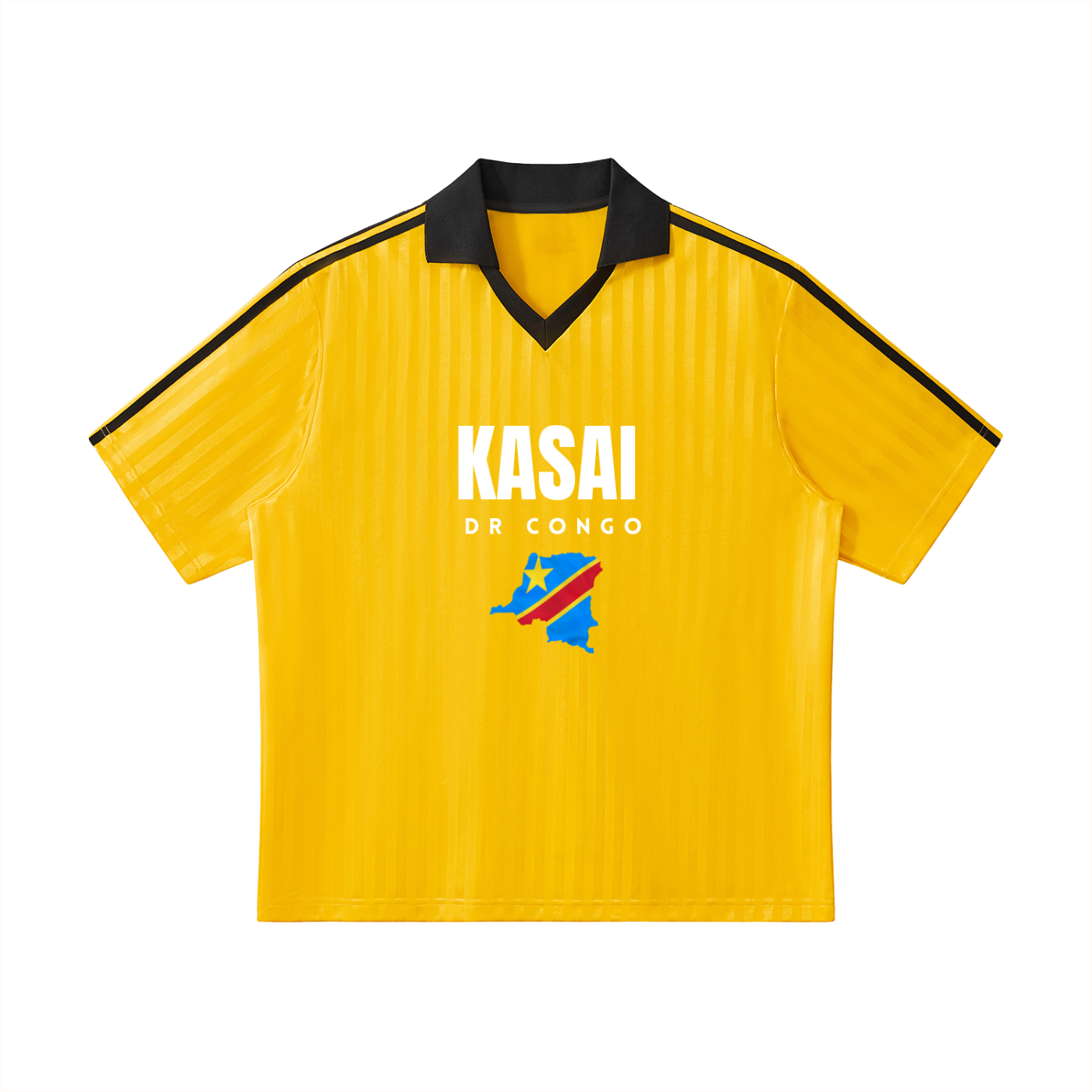 Contrast Collar Striped Soccer Jersey