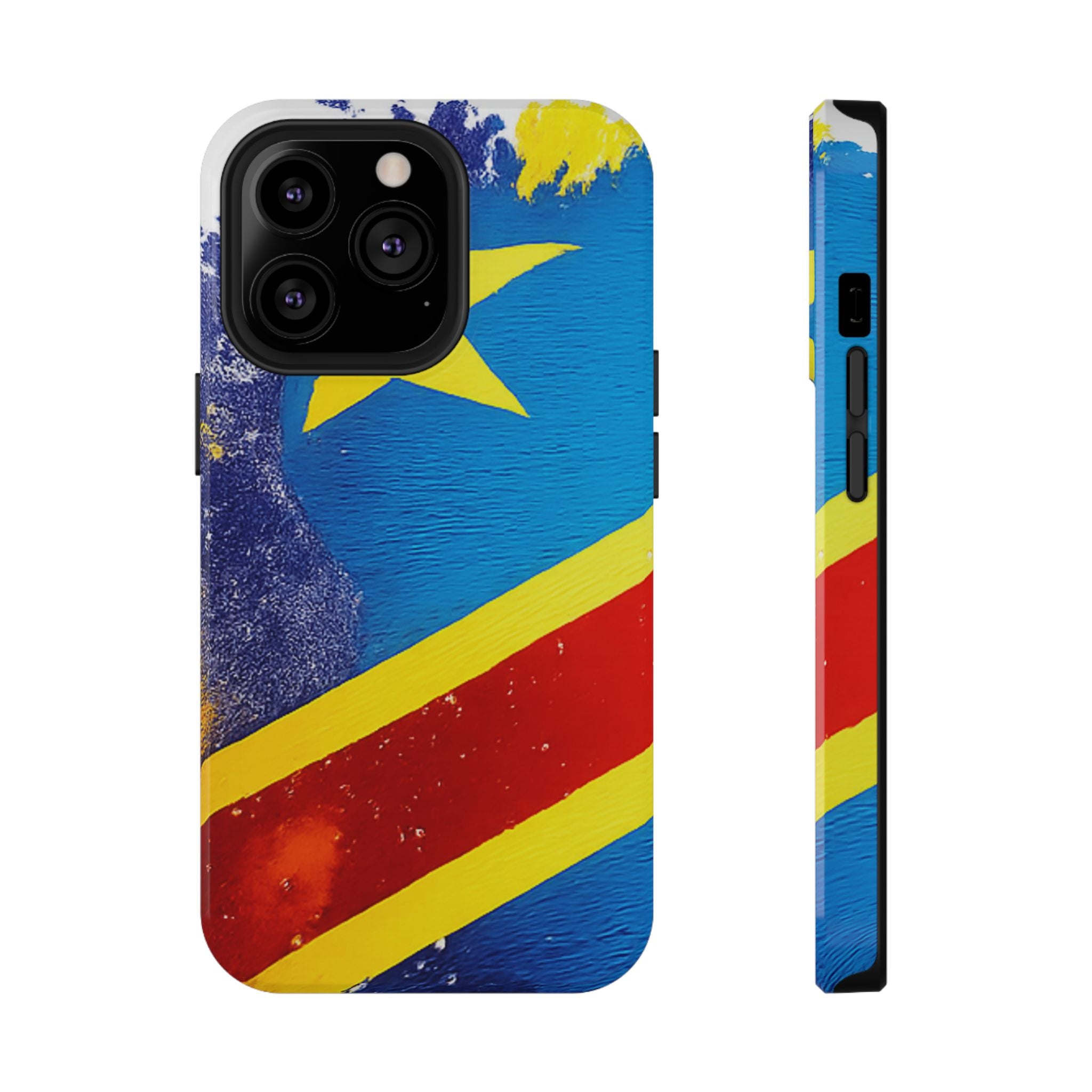Étui de téléphone drapeau de la République démocratique du Congo | Étui résistant aux chocs