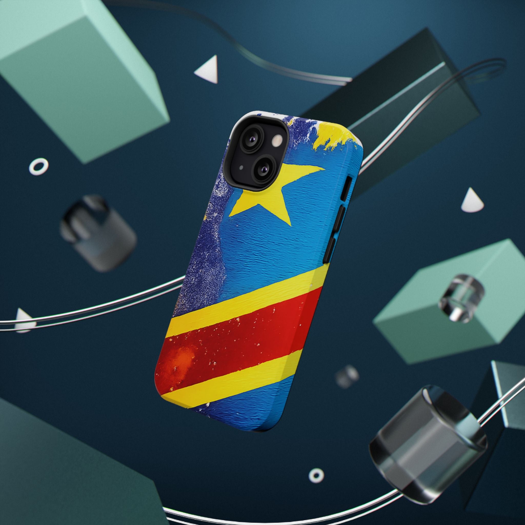 Étui de téléphone drapeau de la République démocratique du Congo | Étui résistant aux chocs