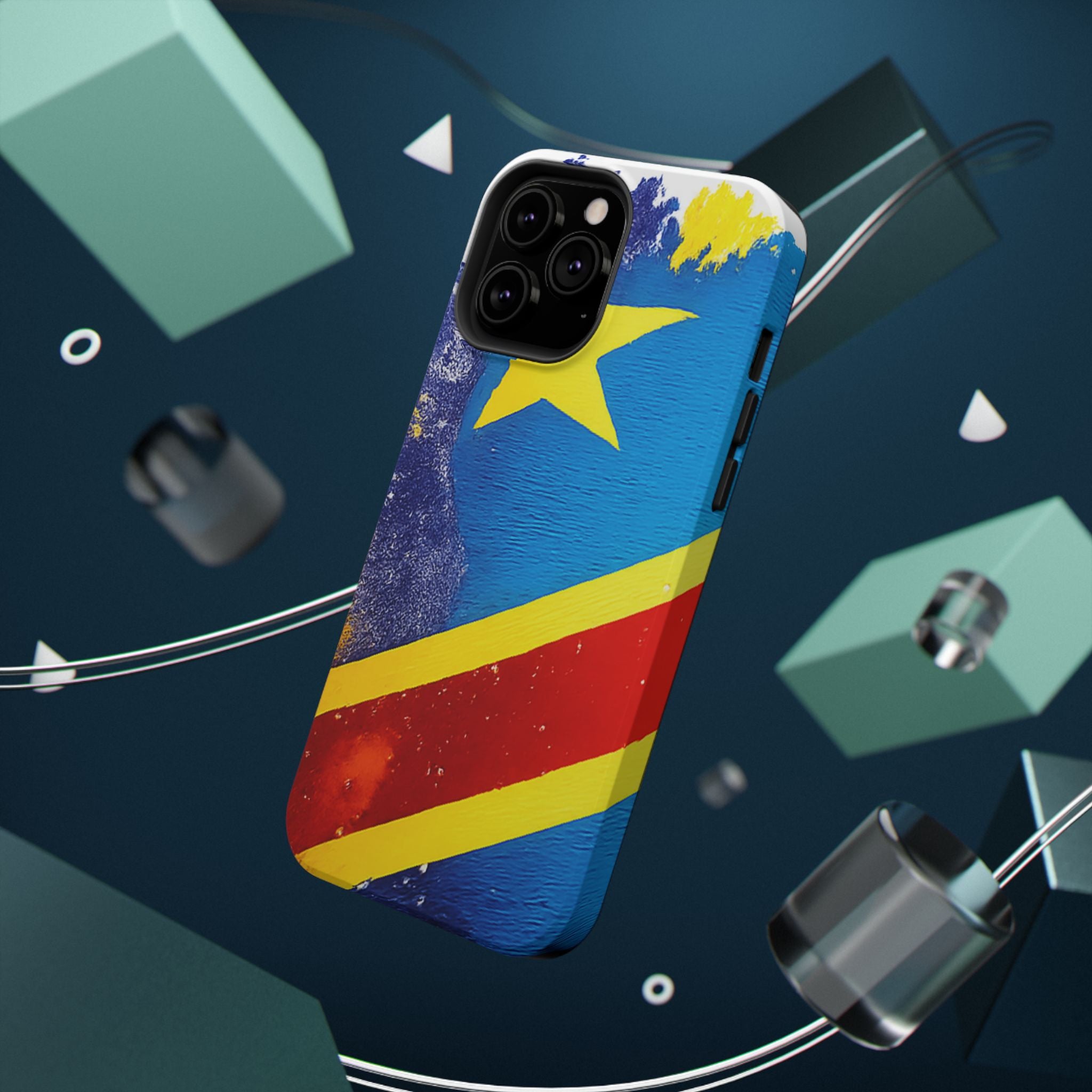 Étui de téléphone drapeau de la République démocratique du Congo | Étui résistant aux chocs