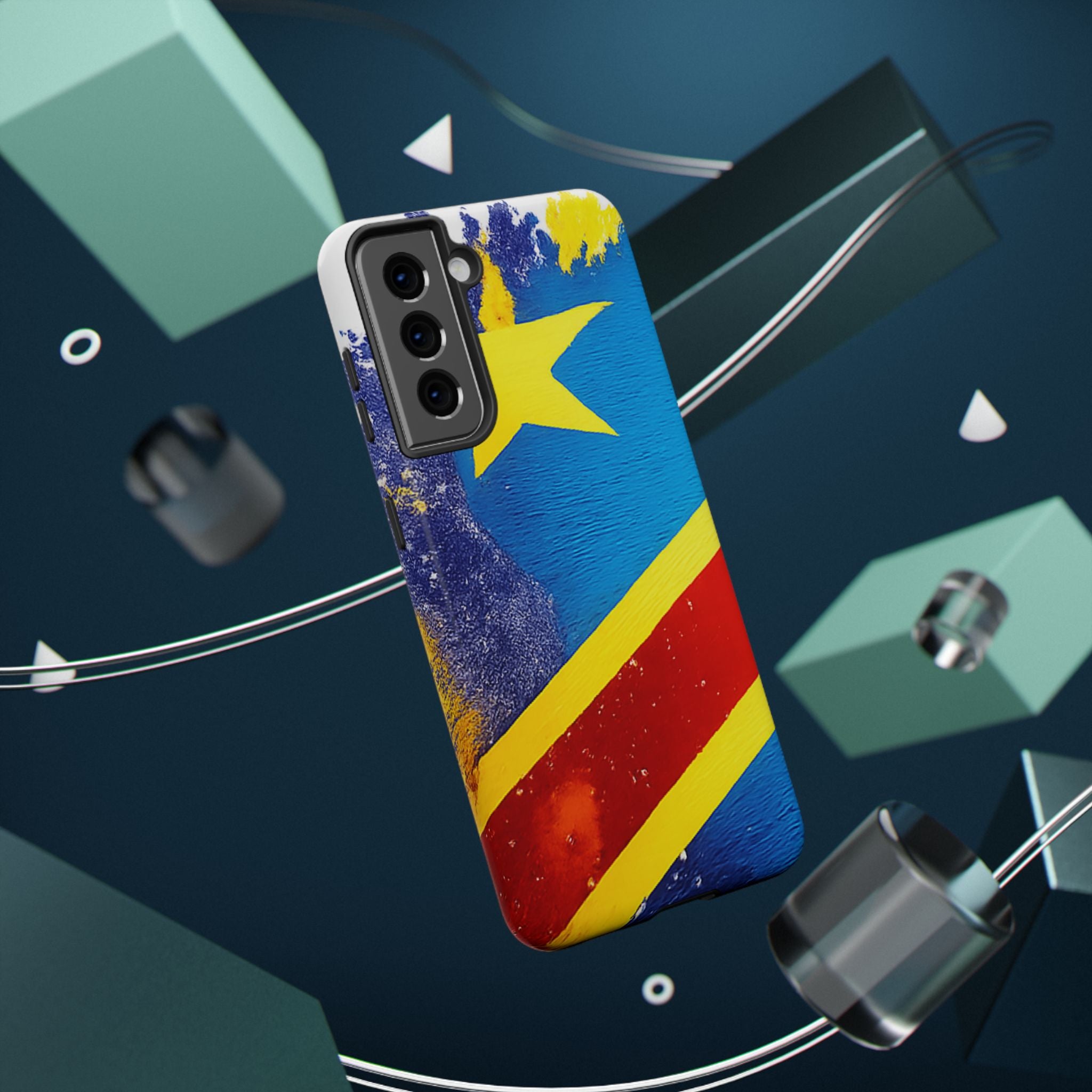 Étui de téléphone drapeau de la République démocratique du Congo | Étui résistant aux chocs