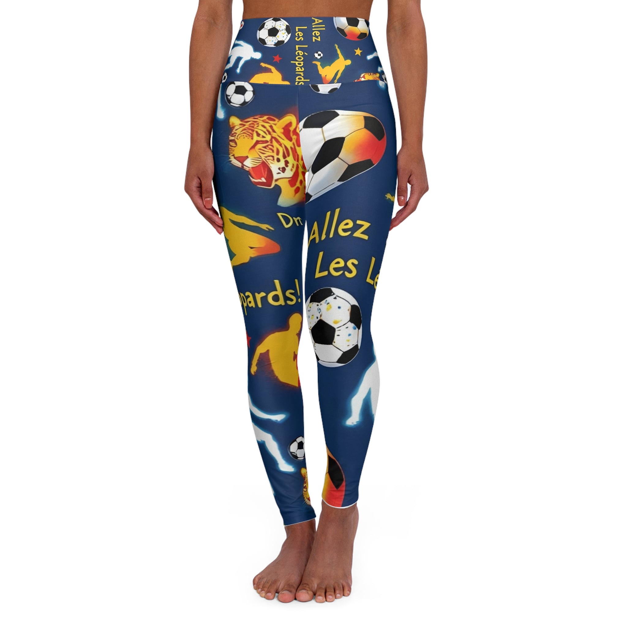 Allez Les Leopards Soccer Print Leggings | High Waisted Yoga Leggings