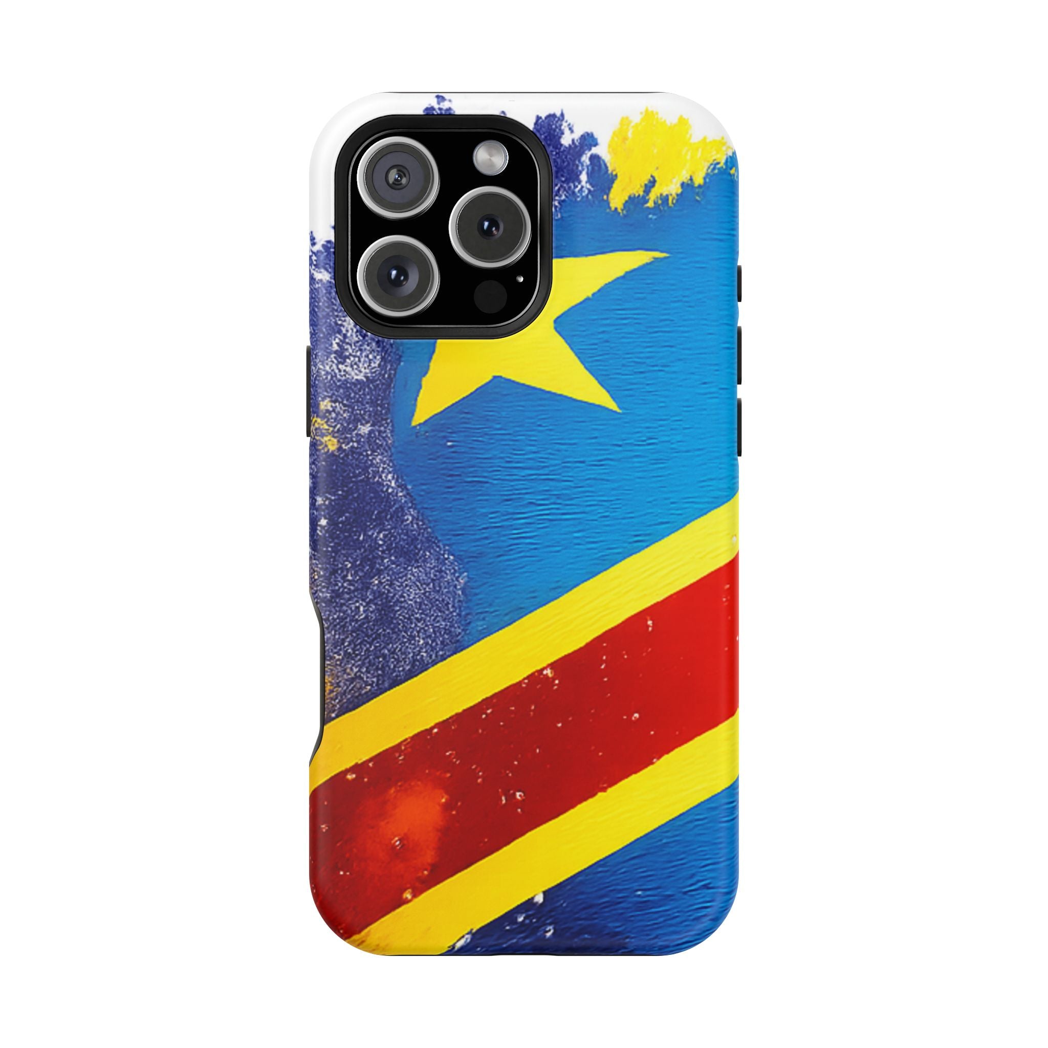 Étui de téléphone drapeau de la République démocratique du Congo | Étui résistant aux chocs
