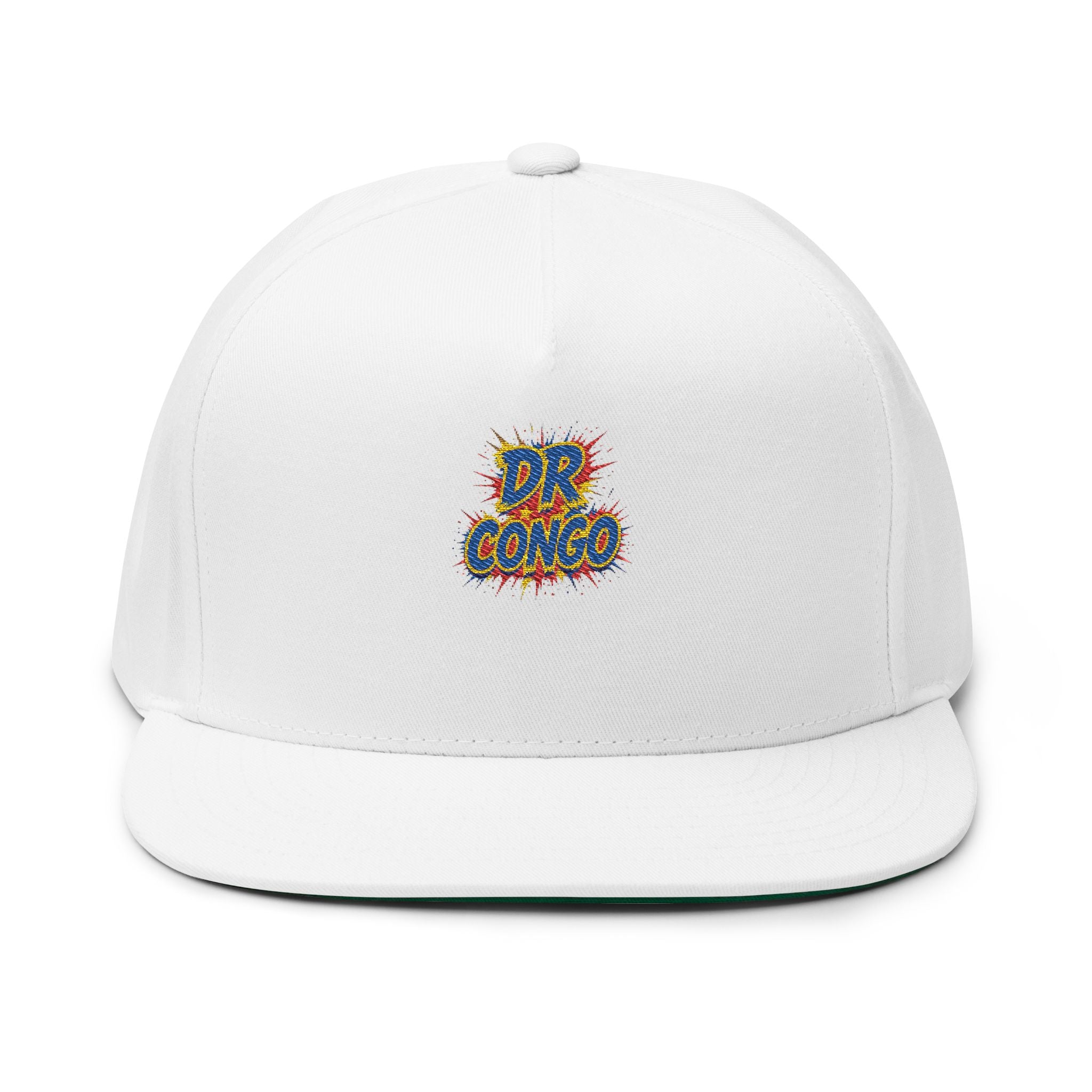 DR Congo burst logo Flat Bill Cap | Embroidered cotton snapback