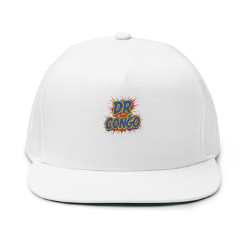 DR Congo burst logo Flat Bill Cap | Embroidered cotton snapback