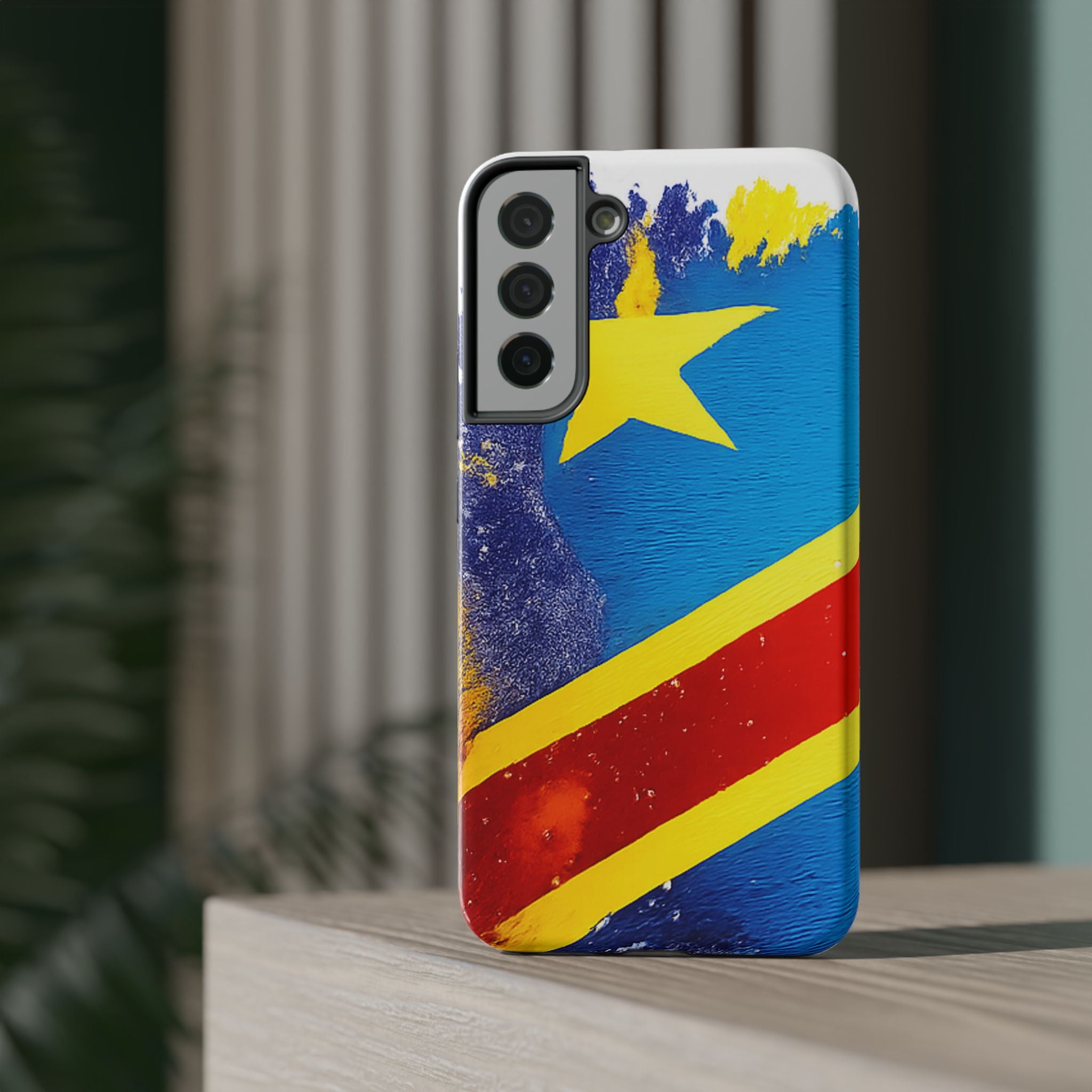 Étui de téléphone drapeau de la République démocratique du Congo | Étui résistant aux chocs