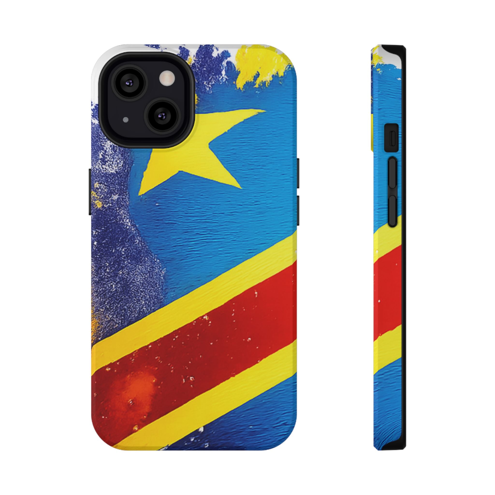Étui de téléphone drapeau de la République démocratique du Congo | Étui résistant aux chocs