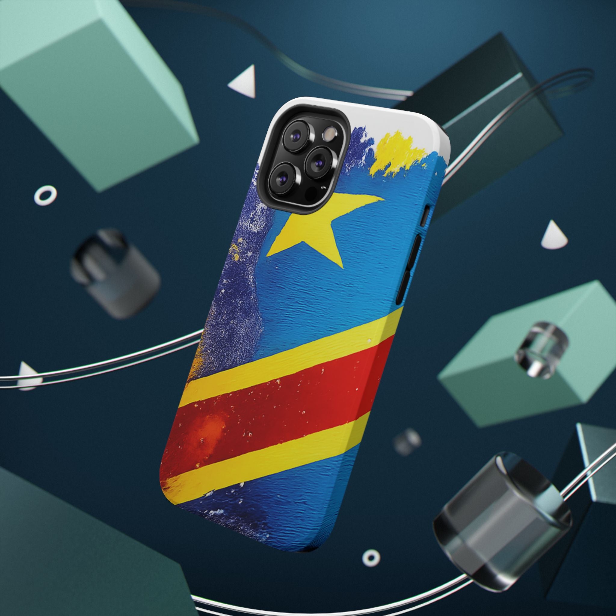 Étui de téléphone drapeau de la République démocratique du Congo | Étui résistant aux chocs