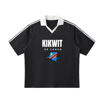 Contrast Collar Striped Soccer Jersey