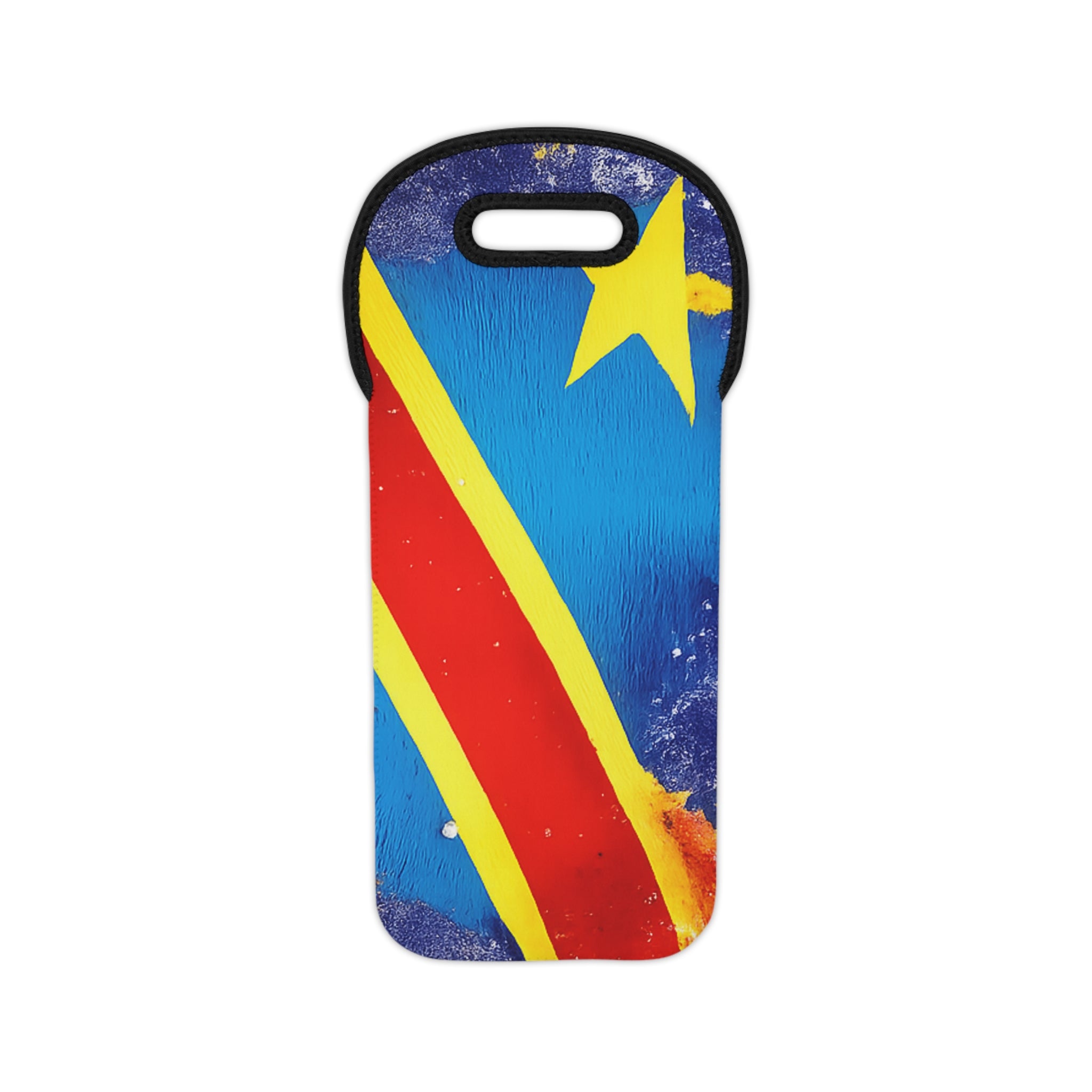 Flag-Inspired Wine Tote Bag — Colorful Star & Stripe Design