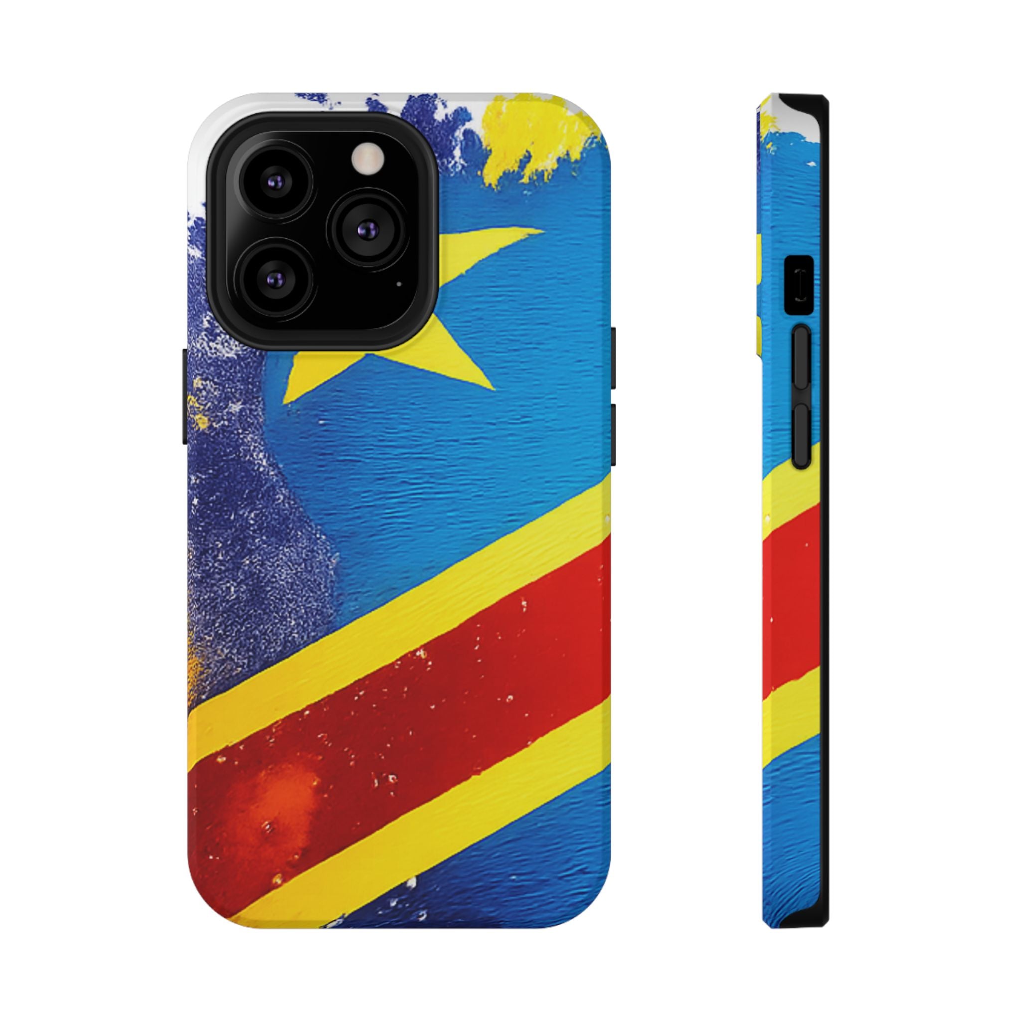 Étui de téléphone drapeau de la République démocratique du Congo | Étui résistant aux chocs
