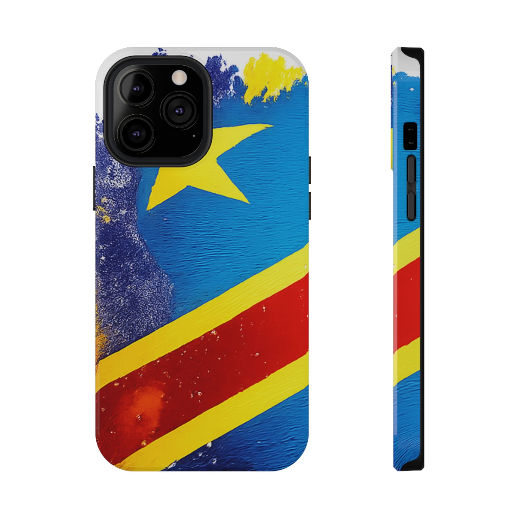 Étui de téléphone drapeau de la République démocratique du Congo | Étui résistant aux chocs