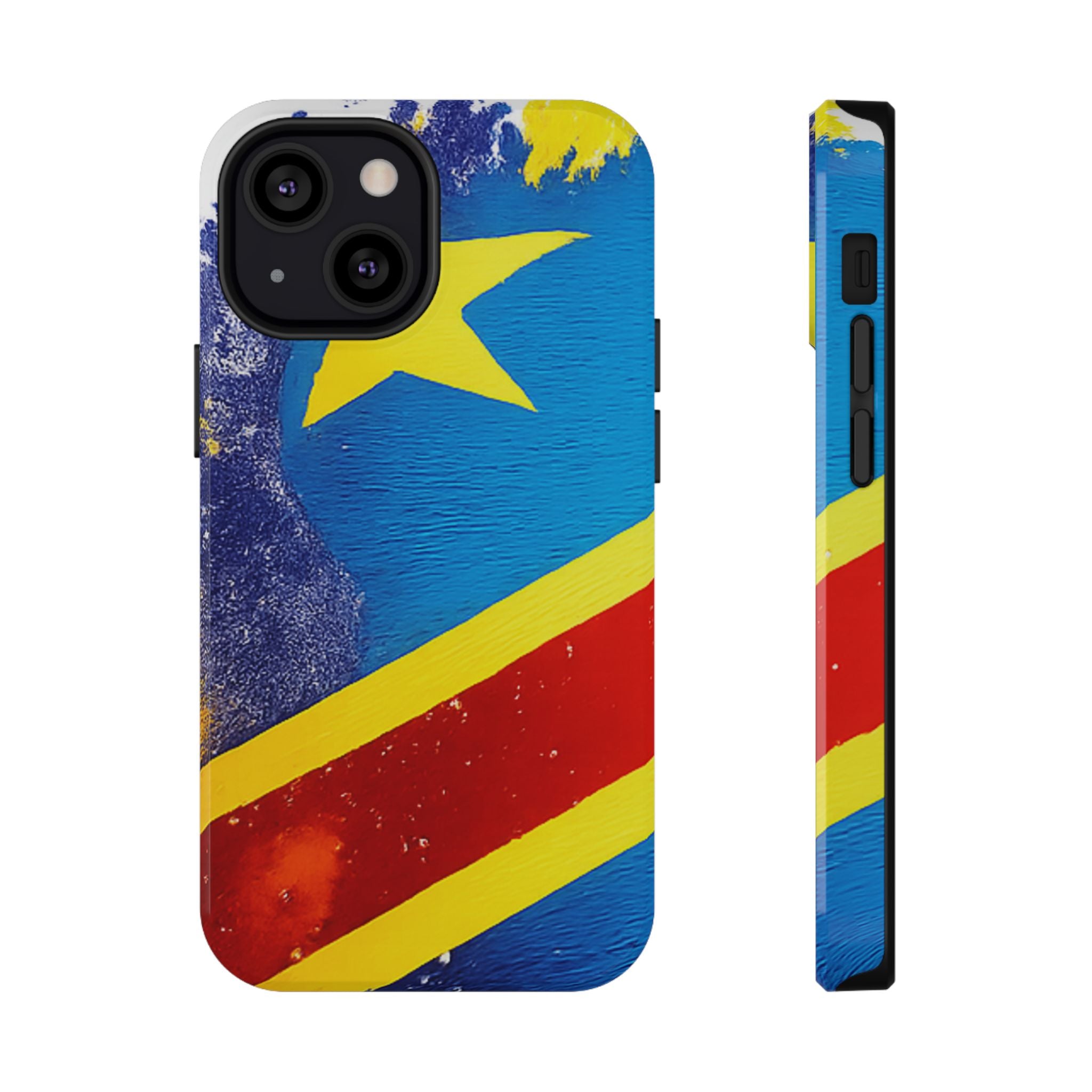Étui de téléphone drapeau de la République démocratique du Congo | Étui résistant aux chocs
