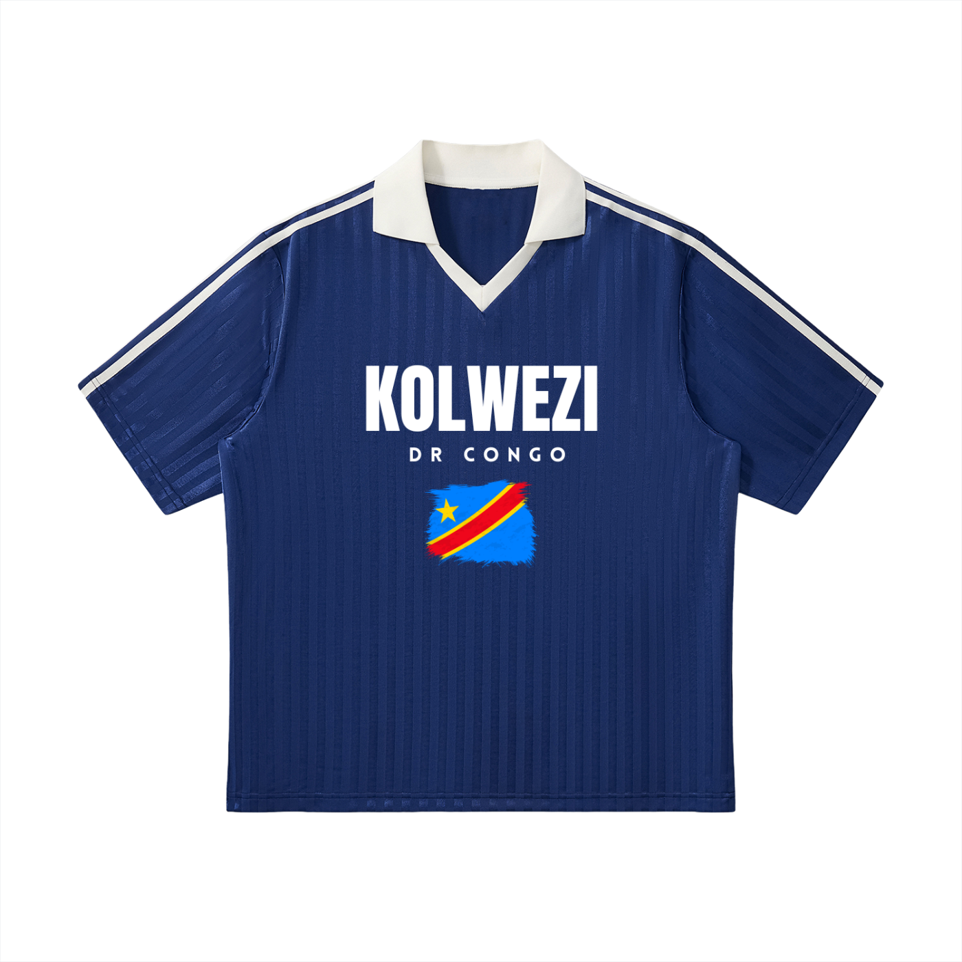 Contrast Collar Striped Soccer Jersey