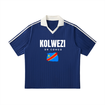 Contrast Collar Striped Soccer Jersey