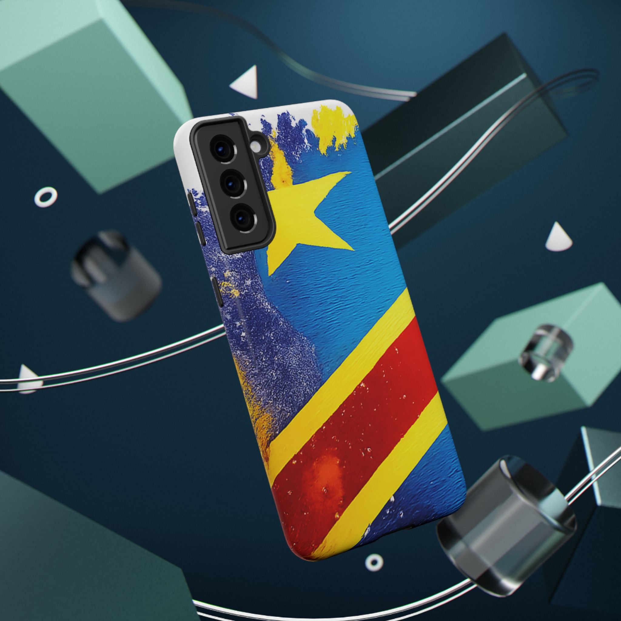 Étui de téléphone drapeau de la République démocratique du Congo | Étui résistant aux chocs