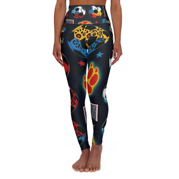 Leopards Soccer Ball Pattern Leggings | High Waisted Yoga Leggings