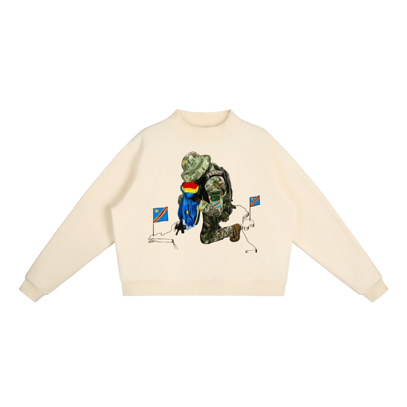 Essential Fleece Mock-Neck Crew Sweatshirt