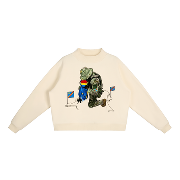 Essential Fleece Mock-Neck Crew Sweatshirt