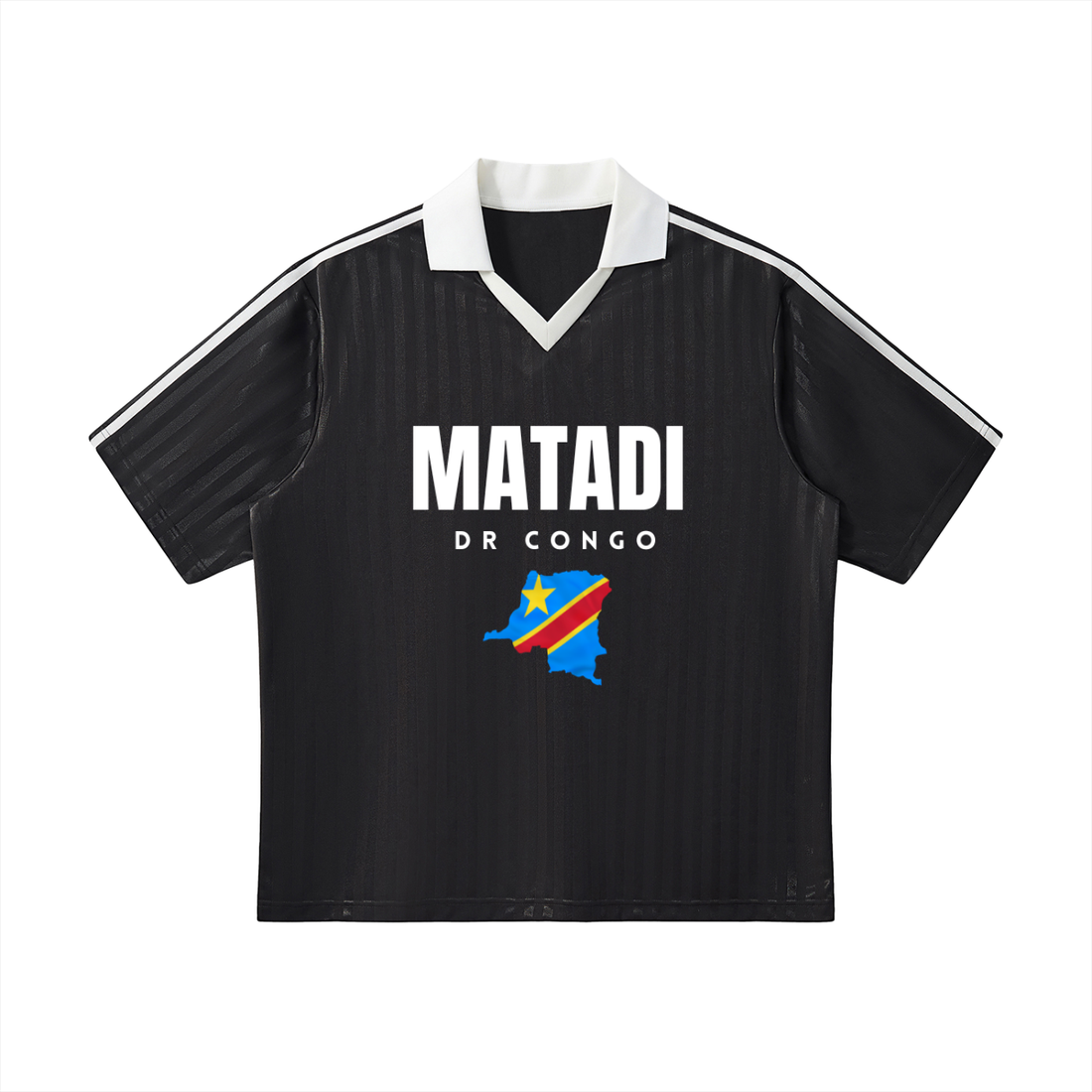 Contrast Collar Striped Soccer Jersey