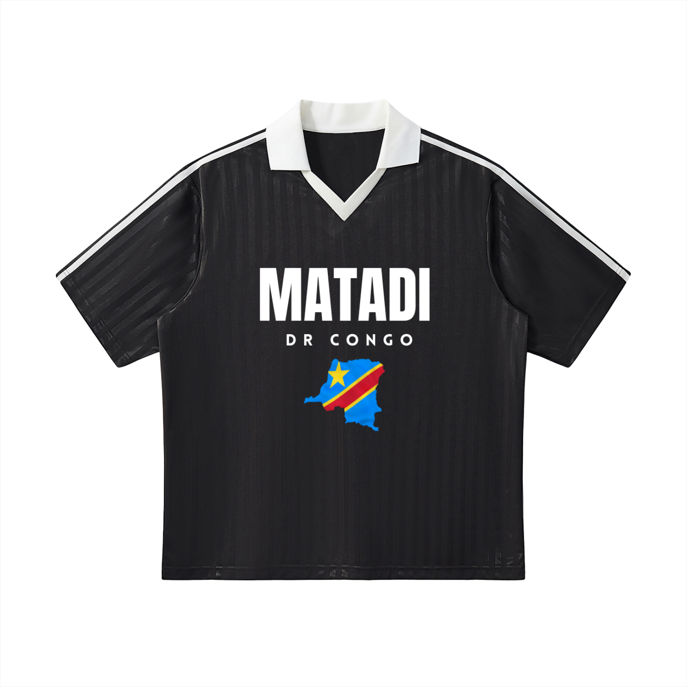 Contrast Collar Striped Soccer Jersey