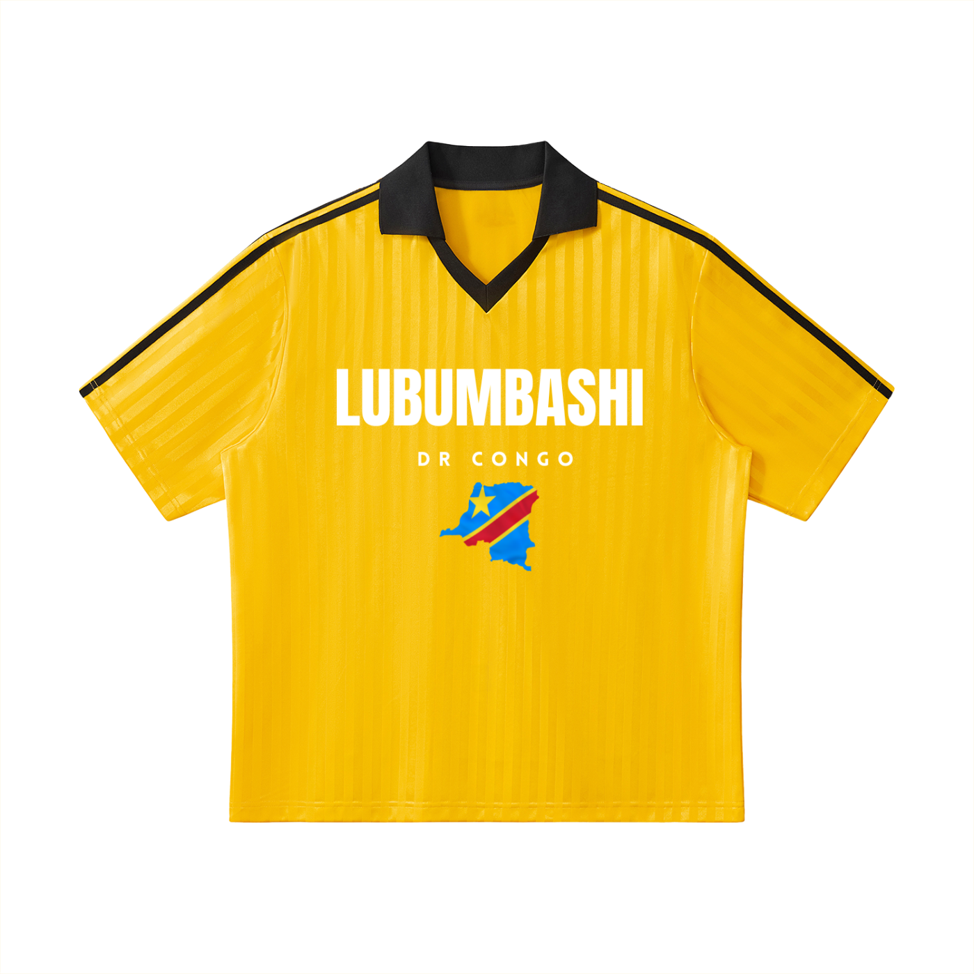 Contrast Collar Striped Soccer Jersey