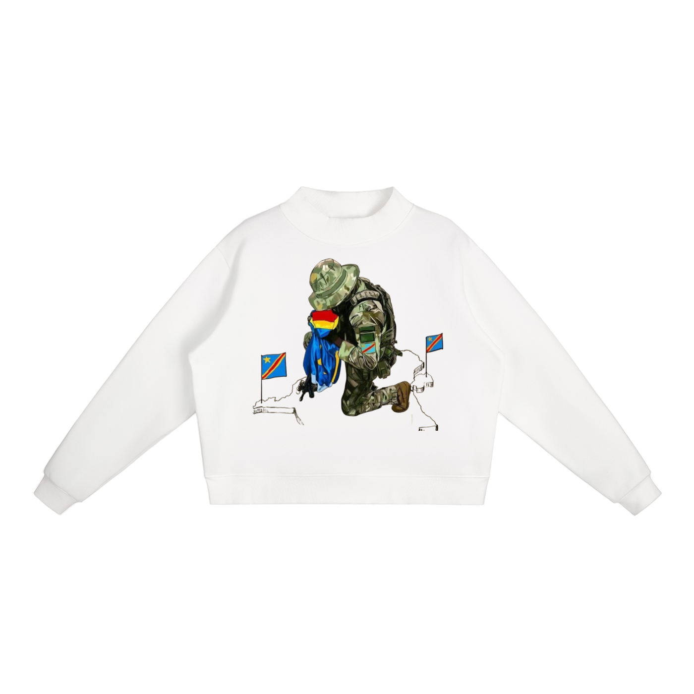 Essential Fleece Mock-Neck Crew Sweatshirt