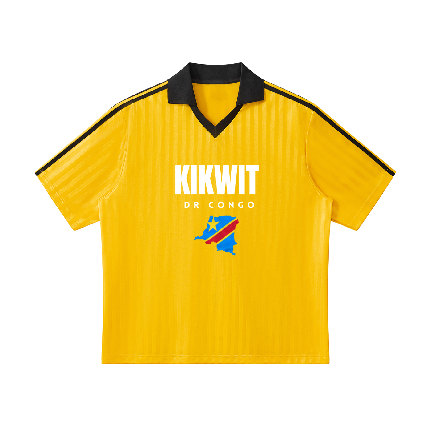 Contrast Collar Striped Soccer Jersey