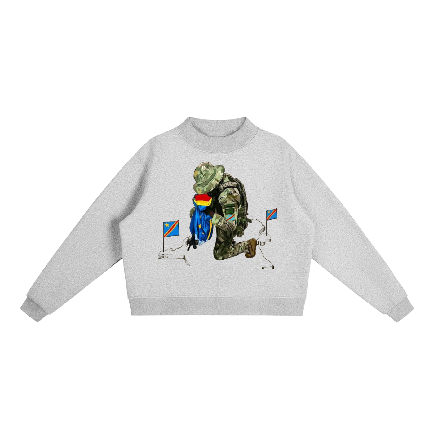 Essential Fleece Mock-Neck Crew Sweatshirt