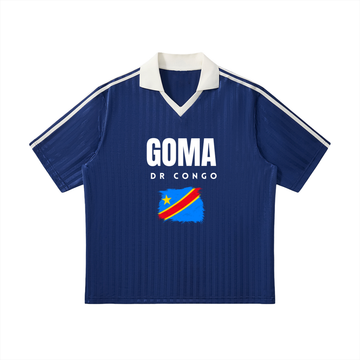 Contrast Collar Striped Soccer Jersey