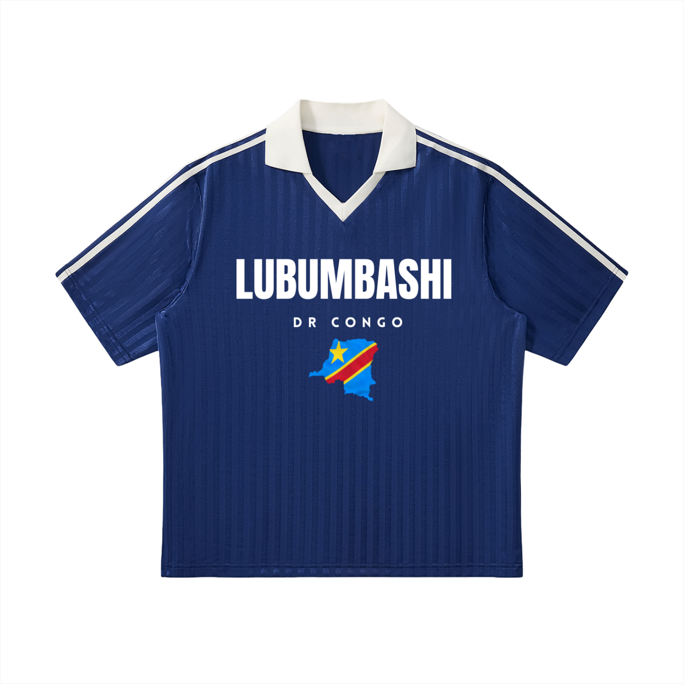 Contrast Collar Striped Soccer Jersey