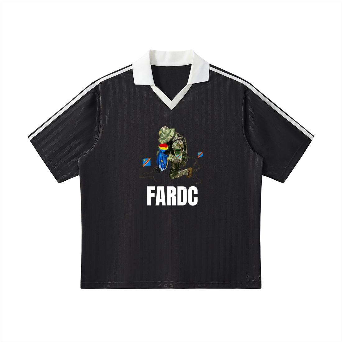 Contrast Collar Striped Soccer Jersey