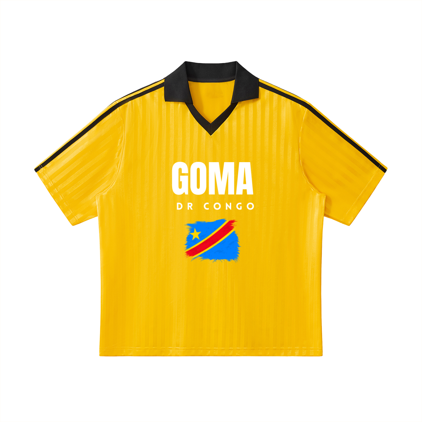 Contrast Collar Striped Soccer Jersey